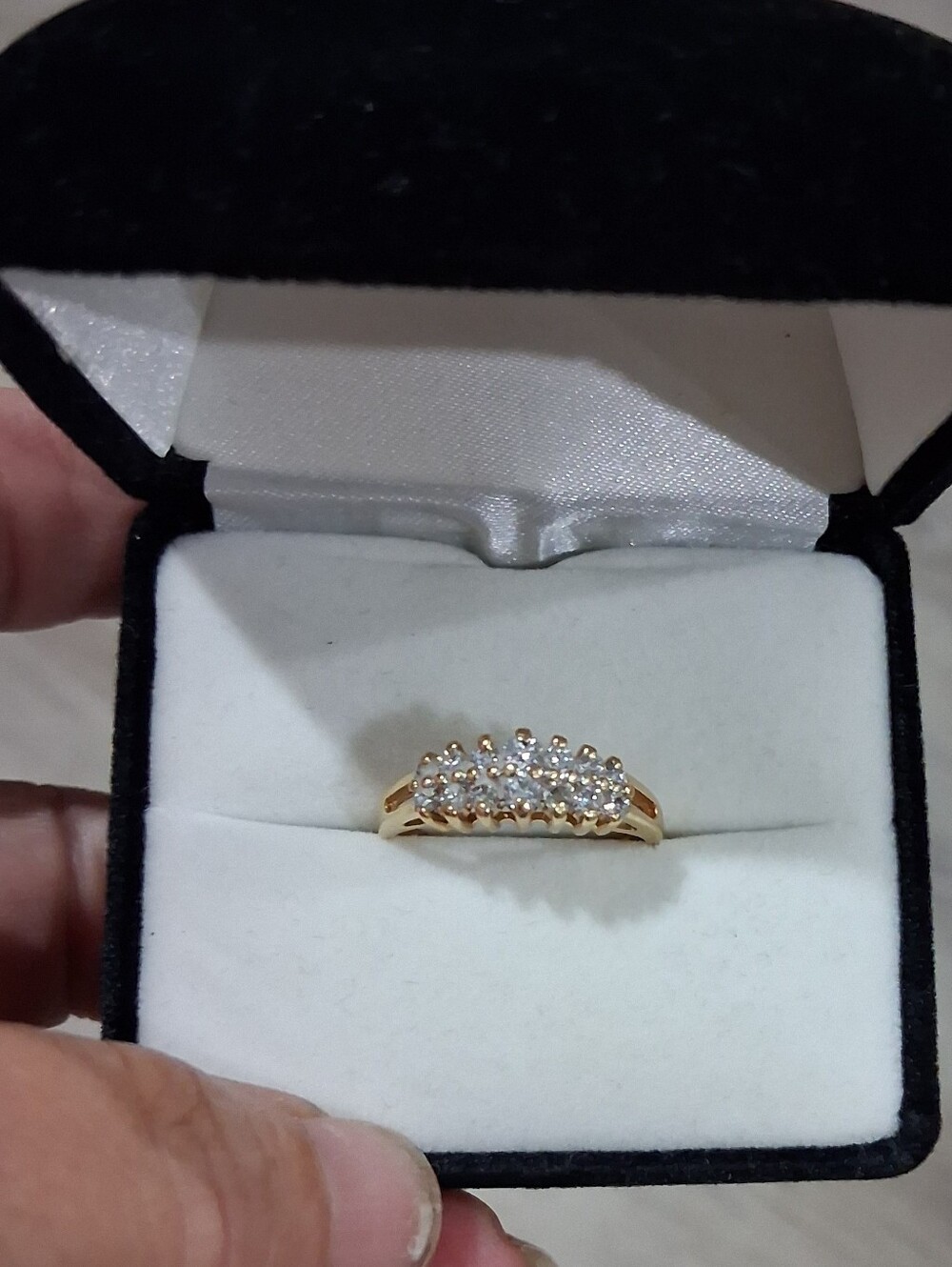14Kt Gold 1 Carat Natural Diamond Cluster Ring
